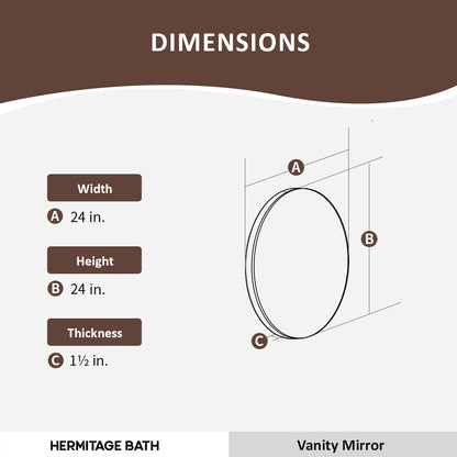 Tanx Round Framed Wall Bathroom Vanity Mirror in Matte Black