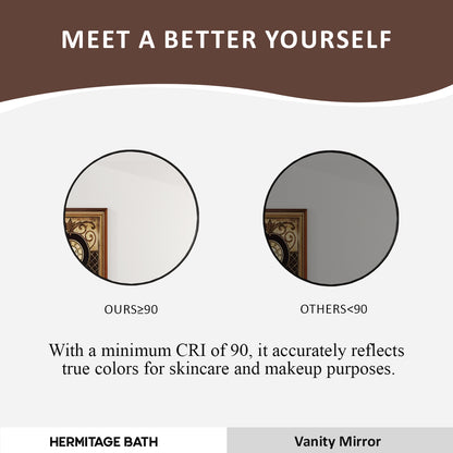 Tanx Round Framed Wall Bathroom Vanity Mirror in Matte Black