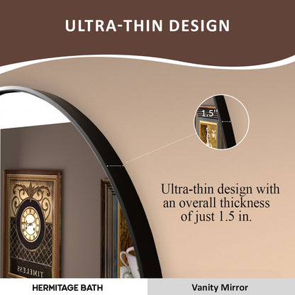 Tanx Round Framed Wall Bathroom Vanity Mirror in Matte Black