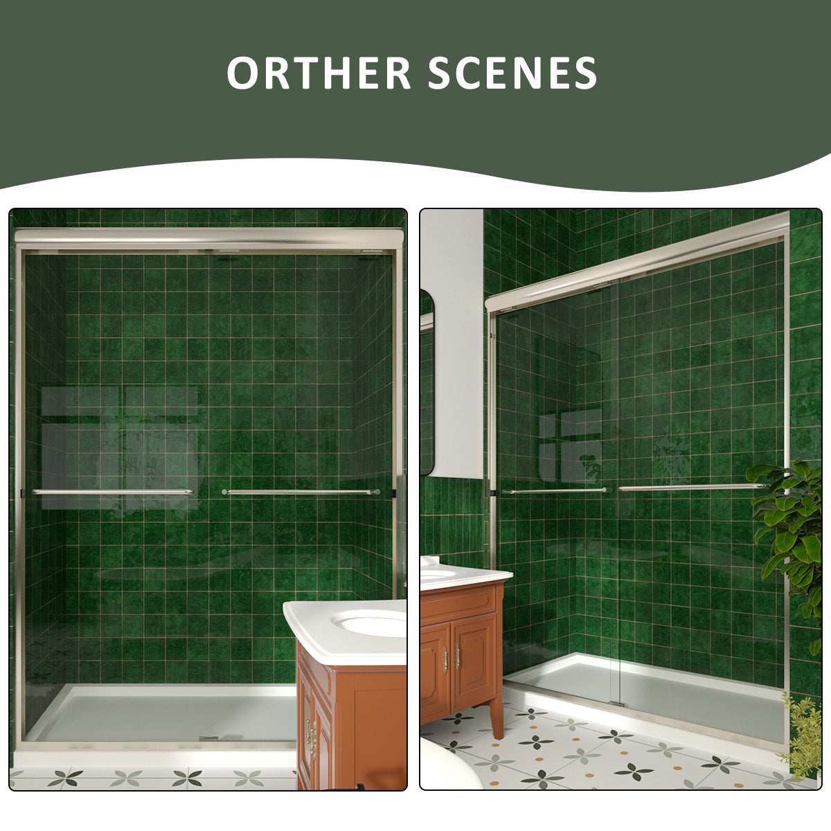 Nesso 60 in. W x 72 in. H Sliding Semi-Frameless Shower Door in Matte Black Finish with Clear Glass HBSD98-7260BN-11