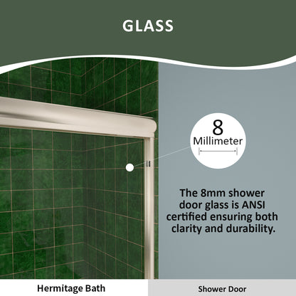 Nesso 60 in. W x 72 in. H Sliding Semi-Frameless Shower Door in Matte Black Finish with Clear Glass HBSD98-7260BN-4