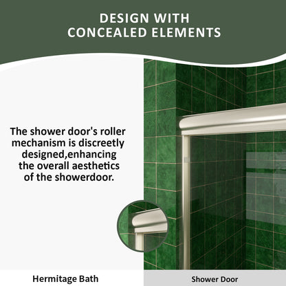 Nesso 60 in. W x 72 in. H Sliding Semi-Frameless Shower Door in Matte Black Finish with Clear Glass HBSD98-7260BN-7