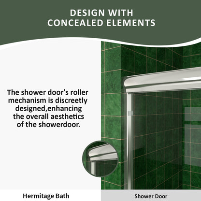 Nesso 60 in. W x 72 in. H Sliding Semi-Frameless Shower Door in Matte Black Finish with Clear Glass HBSD98-7260CR-7