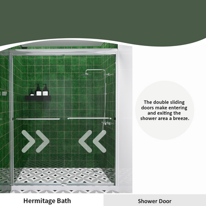 Nesso 60 in. W x 72 in. H Sliding Semi-Frameless Shower Door in Matte Black Finish with Clear Glass HBSD98-7260CR-9