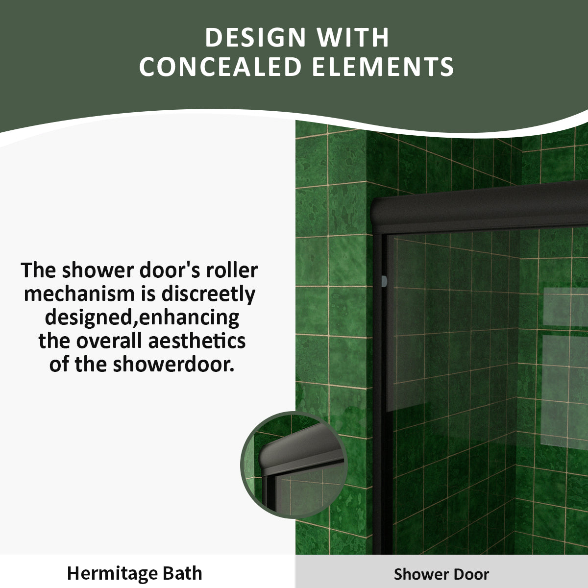 Nesso 60 in. W x 72 in. H Sliding Semi-Frameless Shower Door in Matte Black Finish with Clear Glass HBSD98-7260MB-7