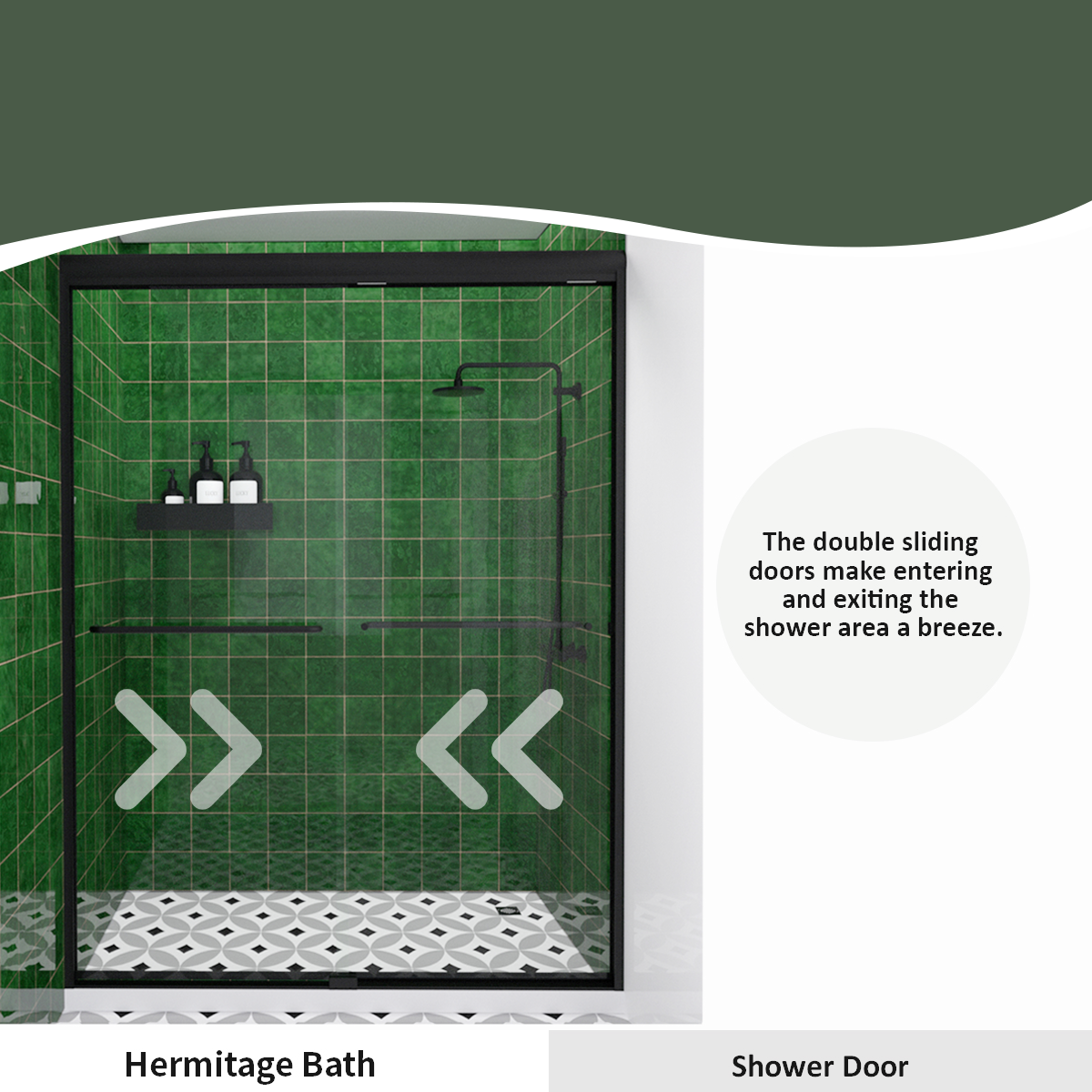 Nesso 60 in. W x 72 in. H Sliding Semi-Frameless Shower Door in Matte Black Finish with Clear Glass HBSD98-7260MB-9