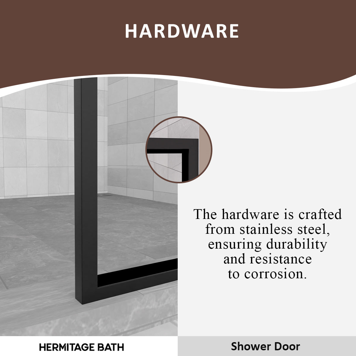 Hilma 34 in. W x 72 in. H Fixed Framed Shower Door in Matte Black Finish with Clear Glass HBSS1010A-3472MB-5