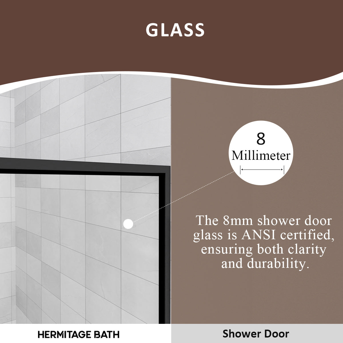 Hilma 34 in. W x 72 in. H Fixed Framed Shower Door in Matte Black Finish with Clear Glass HBSS1010B-3472MB-4