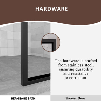 Hilma 34 in. W x 72 in. H Fixed Framed Shower Door in Matte Black Finish with Clear Glass HBSS1010B-3472MB-5