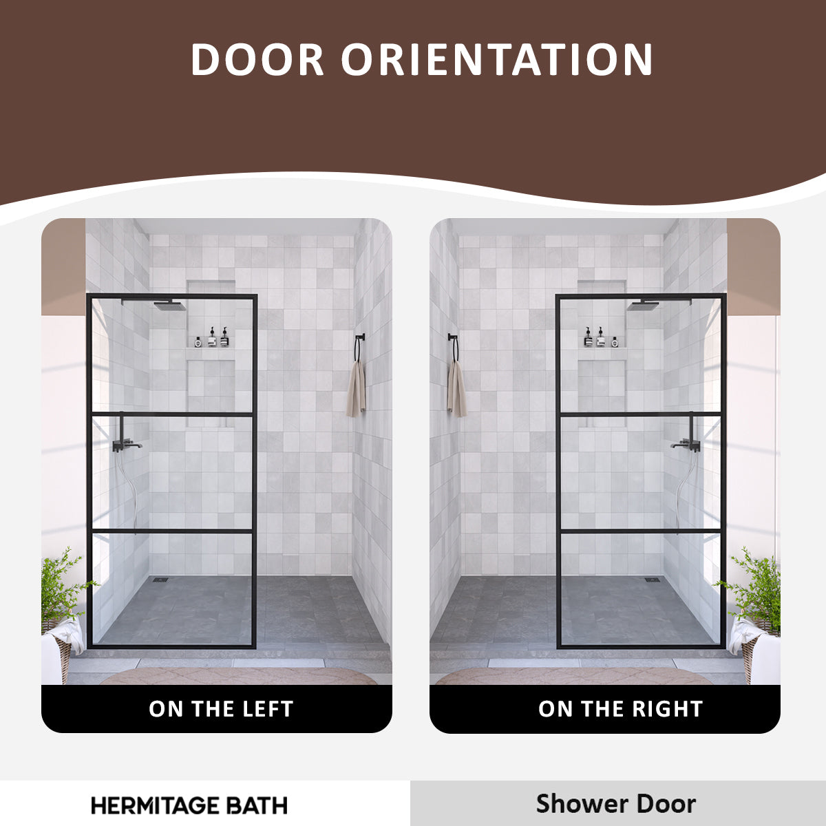 Hilma 34 in. W x 72 in. H Fixed Framed Shower Door in Matte Black Finish with Clear Glass HBSS1010B-3472MB-9