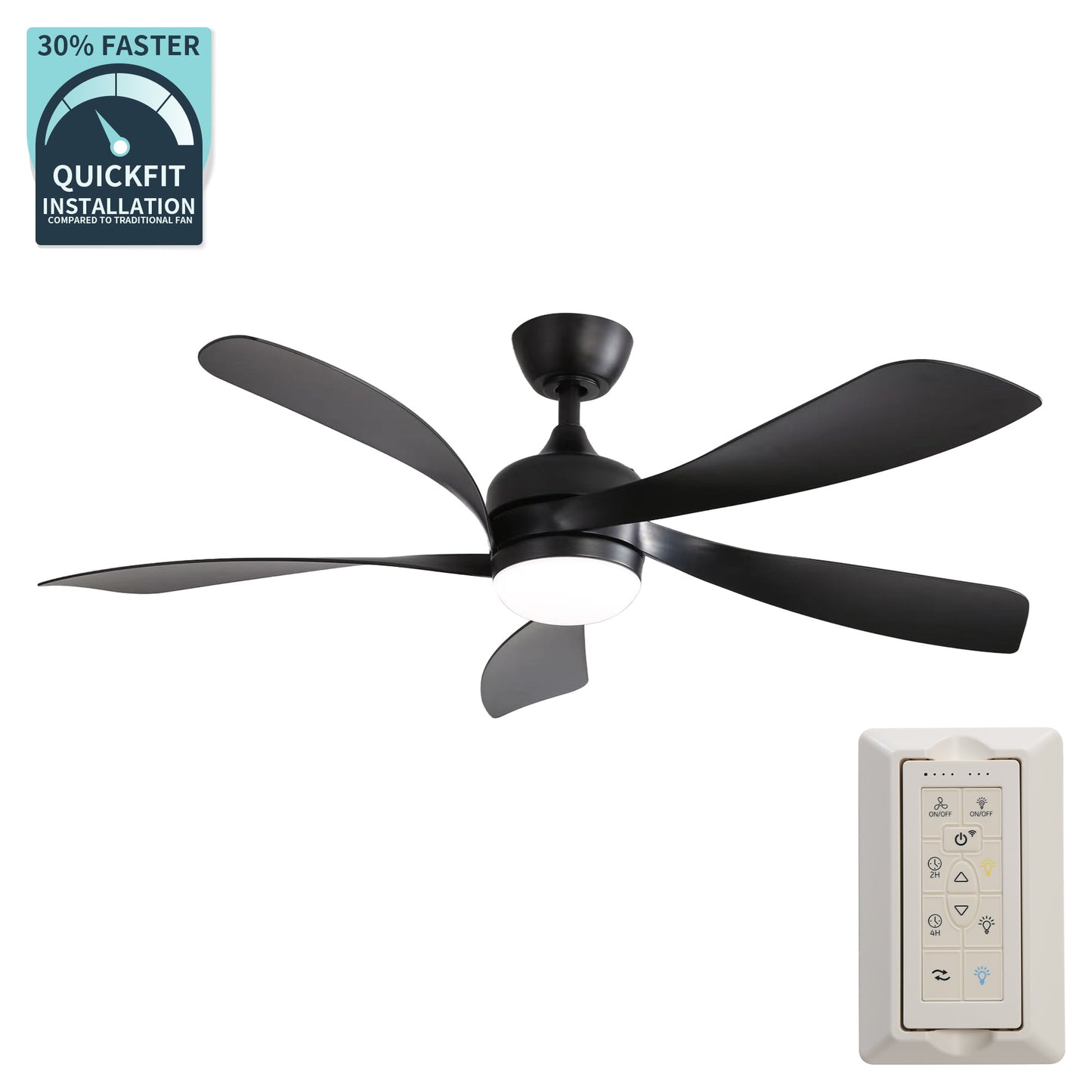 Taimei Sleek 52 in. Ceiling Fan - 5 Precision ABS Blades with Soft LED Light and Whisper-Quiet 6-Speed Remote Control KBS-52K096SMTY-BK-DC-ABS-BK-60_781804ef-5b71-435e-9448-e26bb276cc18