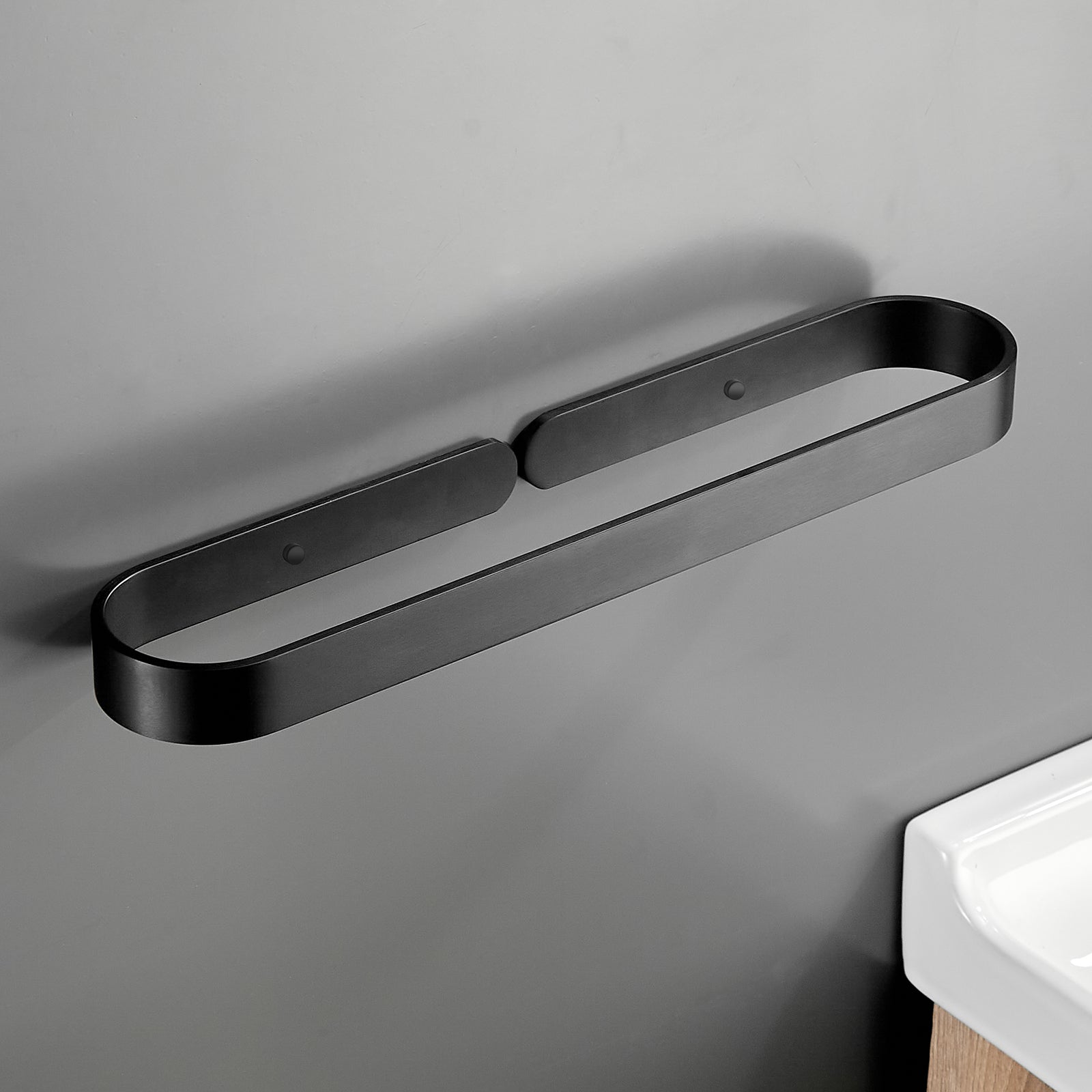 Gluon Wall Mounted Square Semi-Enclosed/Closed Towel Ring KCAM02B_3