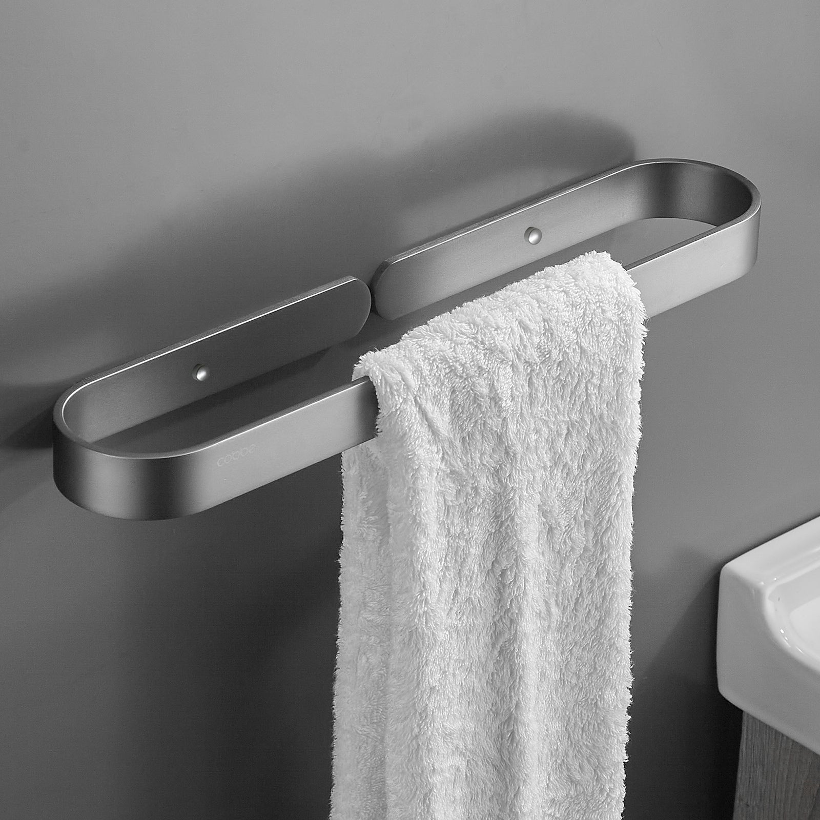 Gluon Wall Mounted Square Semi-Enclosed/Closed Towel Ring KCAM02N_2