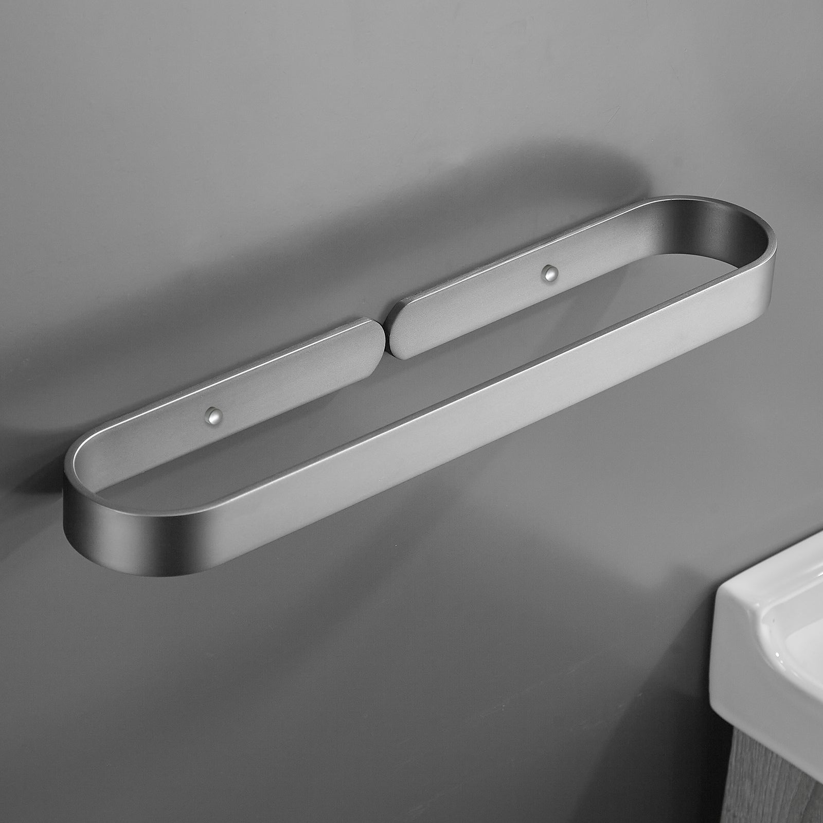 Gluon Wall Mounted Square Semi-Enclosed/Closed Towel Ring KCAM02N_3