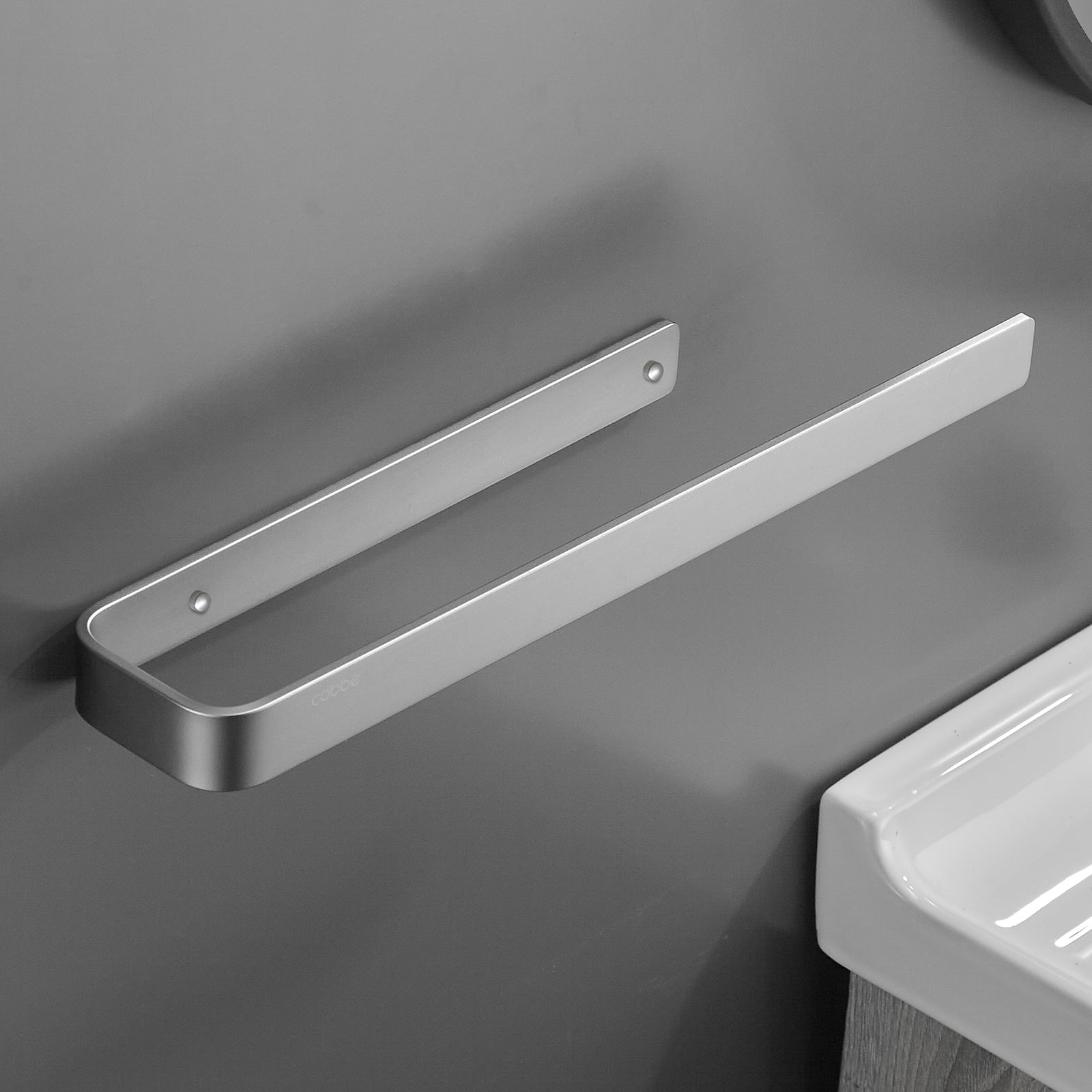 Gluon Wall Mounted Square Semi-Enclosed/Closed Towel Ring KCAM03N_3