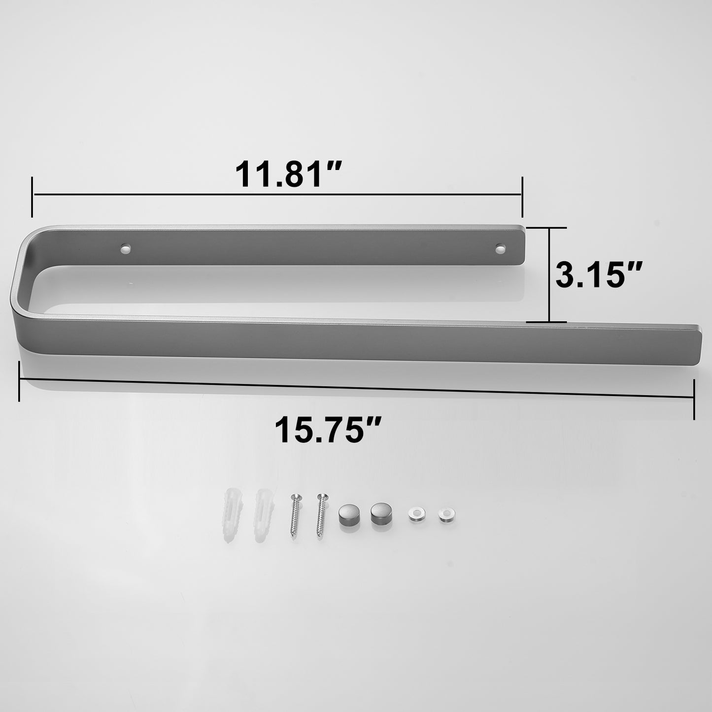 Gluon Wall Mounted Square Semi-Enclosed/Closed Towel Ring KCAM03N_5