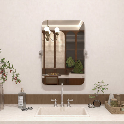 Angulus 20 in. W x 30 in. H Rectangular Frameless Tilt Wall Mount Bathroom Vanity Mirror Brushed Nickel KH2030-BN-01_a13aa259-daa5-4198-b3f9-412016894370