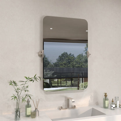 TaiMei 20 in. H x 30 in. W Rectangular Frameless Tilt Wall Mount Bathroom Vanity Mirror KH2030-BN-02_cea7d16d-9672-4c2f-bffa-29f42824b1be
