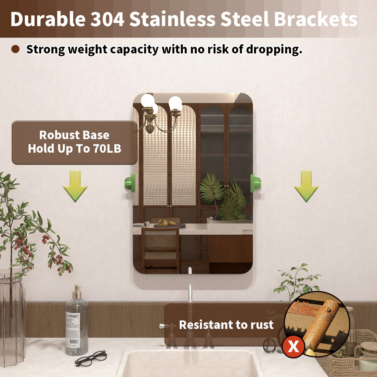 Angulus 20 in. W x 30 in. H Rectangular Frameless Tilt Wall Mount Bathroom Vanity Mirror KH2030-BN-04