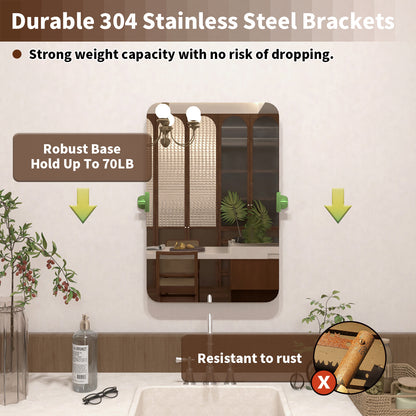 Angulus 20 in. W x 30 in. H Rectangular Frameless Tilt Wall Mount Bathroom Vanity Mirror KH2030-BN-04