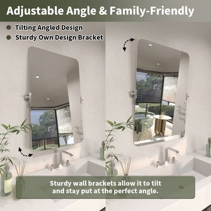 TaiMei 20 in. H x 30 in. W Rectangular Frameless Tilt Wall Mount Bathroom Vanity Mirror KH2030-BN-07_112cfb32-80bd-4cc1-810d-f1ed24bb7148