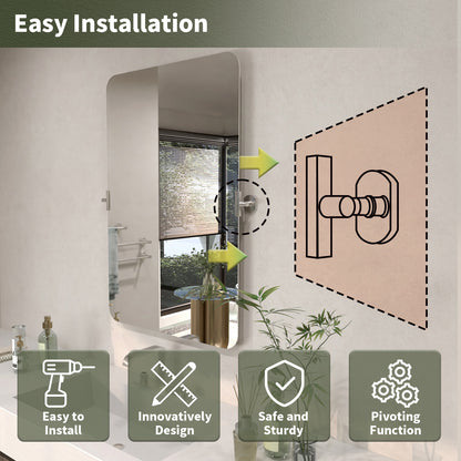 TaiMei 20 in. H x 30 in. W Rectangular Frameless Tilt Wall Mount Bathroom Vanity Mirror KH2030-BN-11_2acec2ec-9d3c-45dc-9ff2-573e5d556fc7