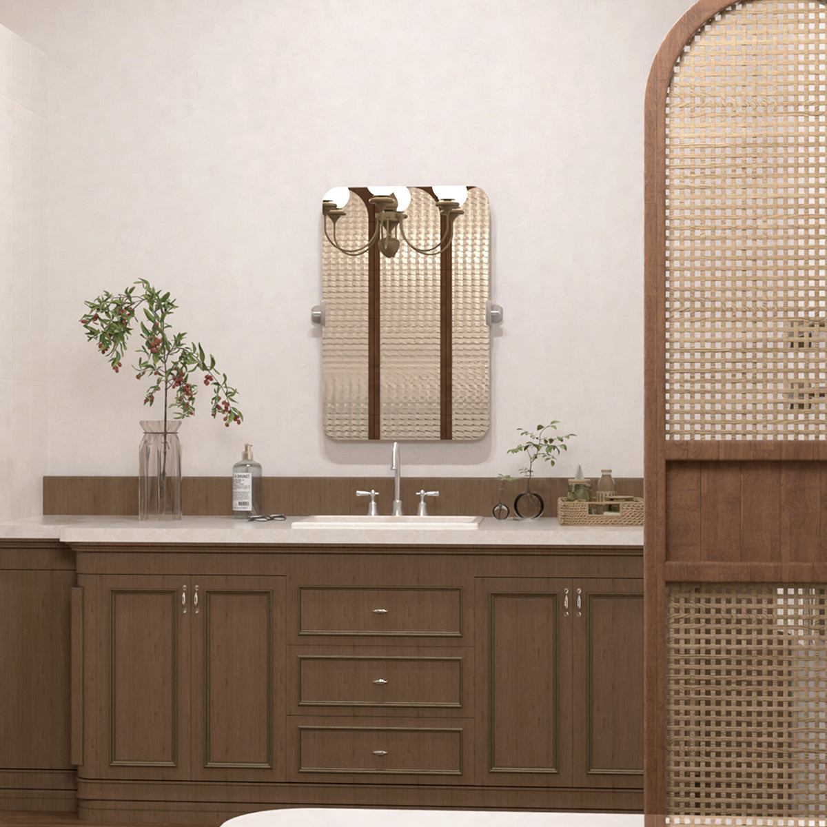 Angulus 20 in. W x 30 in. H Rectangular Frameless Tilt Wall Mount Bathroom Vanity Mirror KH2030-BN-13