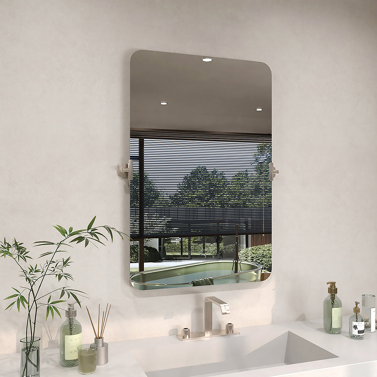 TaiMei 20 in. H x 30 in. W Rectangular Frameless Tilt Wall Mount Bathroom Vanity Mirror KH2030-CR-02_f9b136fb-dd4b-4a12-a243-c8d556ffa169
