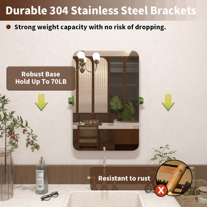 Angulus 20 in. W x 30 in. H Rectangular Frameless Tilt Wall Mount Bathroom Vanity Mirror KH2030-CR-04