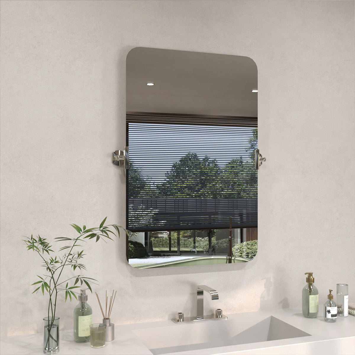 TaiMei 20 in. H x 30 in. W Rectangular Frameless Tilt Wall Mount Bathroom Vanity Mirror KH2030-CR-09_8c5df4f7-8629-40d0-a8d2-163f9c65acf9