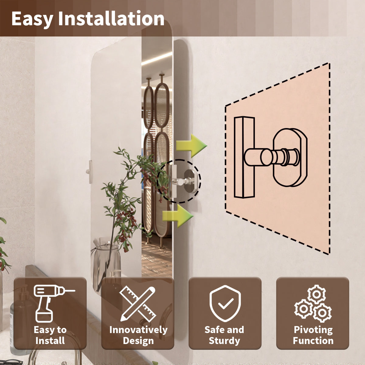 Angulus 20 in. W x 30 in. H Rectangular Frameless Tilt Wall Mount Bathroom Vanity Mirror KH2030-CR-11