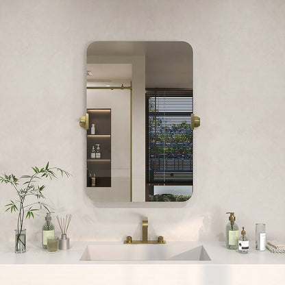 TaiMei 20 in. H x 30 in. W Rectangular Frameless Tilt Wall Mount Bathroom Vanity Mirror Brushed Gold KH2030-GD-01_7ede7f96-7951-4fa4-b96d-b5d0087e2bc2