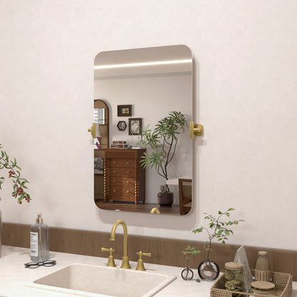Angulus 20 in. W x 30 in. H Rectangular Frameless Tilt Wall Mount Bathroom Vanity Mirror KH2030-GD-02