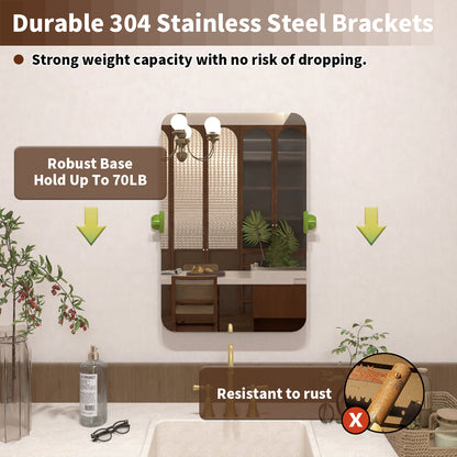 Angulus 20 in. W x 30 in. H Rectangular Frameless Tilt Wall Mount Bathroom Vanity Mirror KH2030-GD-04