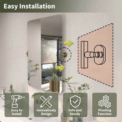 TaiMei 20 in. H x 30 in. W Rectangular Frameless Tilt Wall Mount Bathroom Vanity Mirror KH2030-GD-11_34a60618-33df-4bcd-8b3b-8b6b111cc054