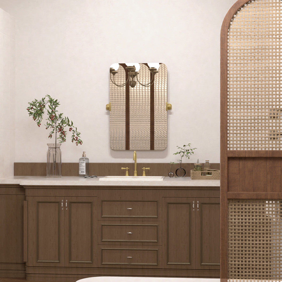 Angulus 20 in. W x 30 in. H Rectangular Frameless Tilt Wall Mount Bathroom Vanity Mirror KH2030-GD-13