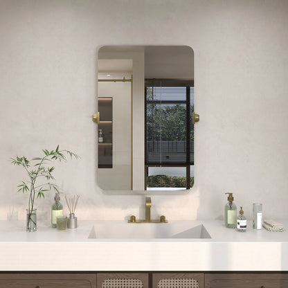 TaiMei 20 in. H x 30 in. W Rectangular Frameless Tilt Wall Mount Bathroom Vanity Mirror KH2030-GD-13_8a0c4a5a-7ef6-4301-be56-f18cfc030df0