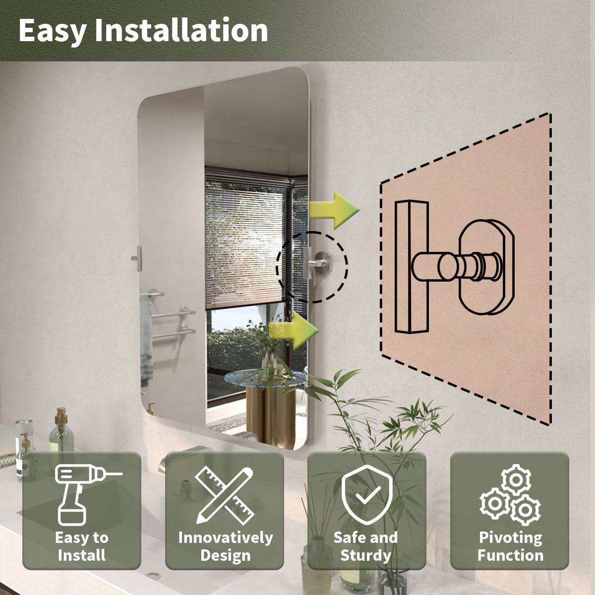 TaiMei 24 in. H x 36 in. W Rectangular Frameless Tilt Wall Mount Bathroom Vanity Mirror KH2436-BN-11_9ebac103-dfd3-496d-9d80-809ce6536d0a