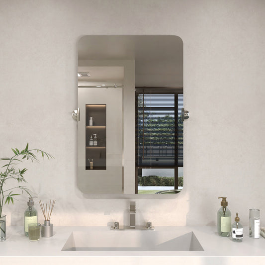 TaiMei 24 in. H x 36 in. W Rectangular Framed Tilt Wall Mount Bathroom Vanity Mirror