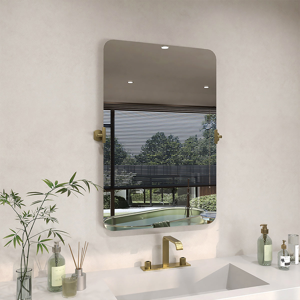 TaiMei 24 in. H x 36 in. W Rectangular Frameless Tilt Wall Mount Bathroom Vanity Mirror KH2436-GD-02_b0b9eaa0-8700-4224-bcde-d53feef4133b