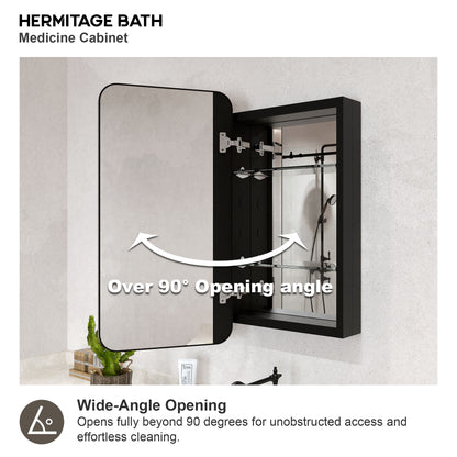 Rectangular Framed Recessed/Surface Mount Medicine Cabinet with Mirror in Matte Black