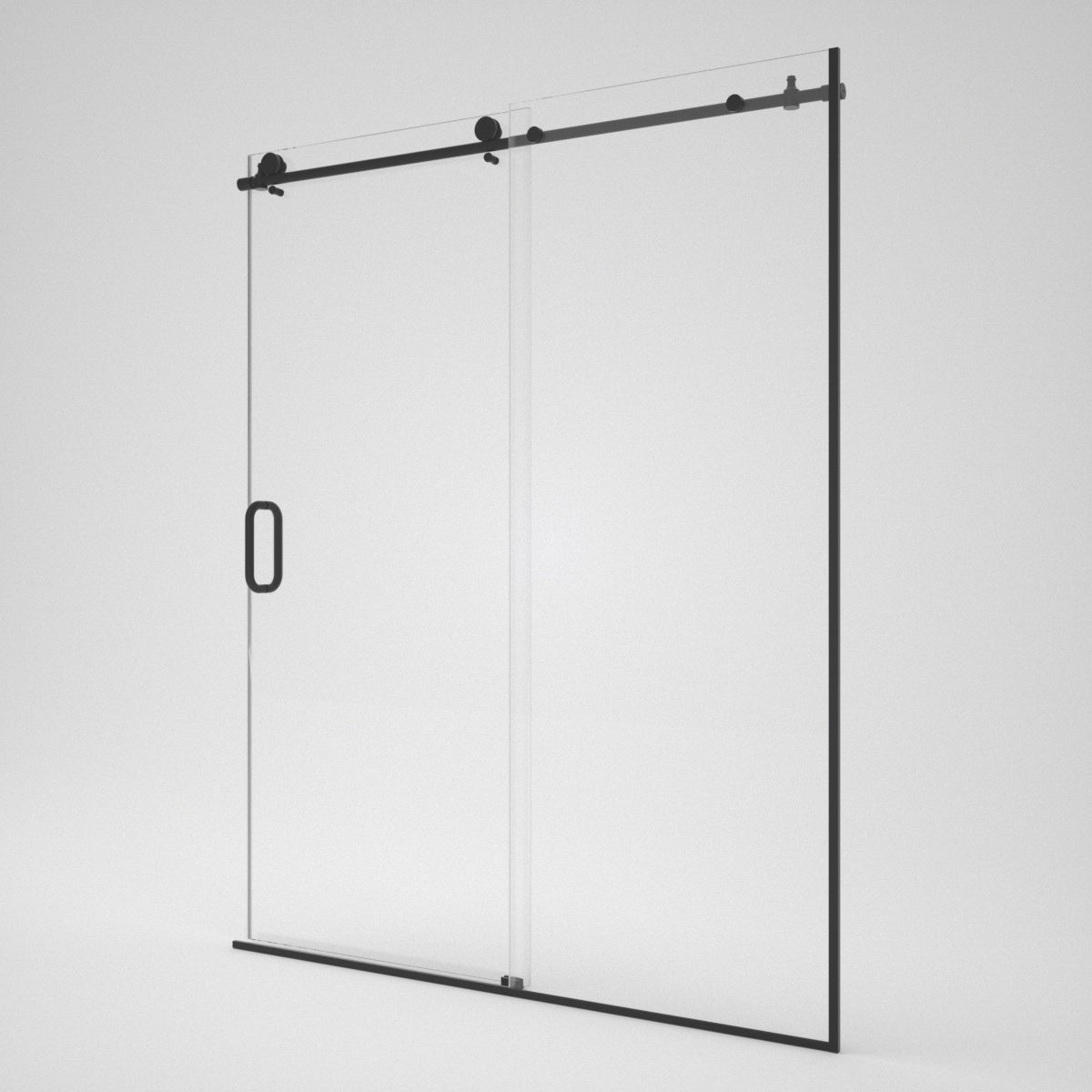 Verie 60 in. W x 76 in. H Frameless Sliding Shower Door with 5/16 in. Clear Tempered Glass Matte Black MB