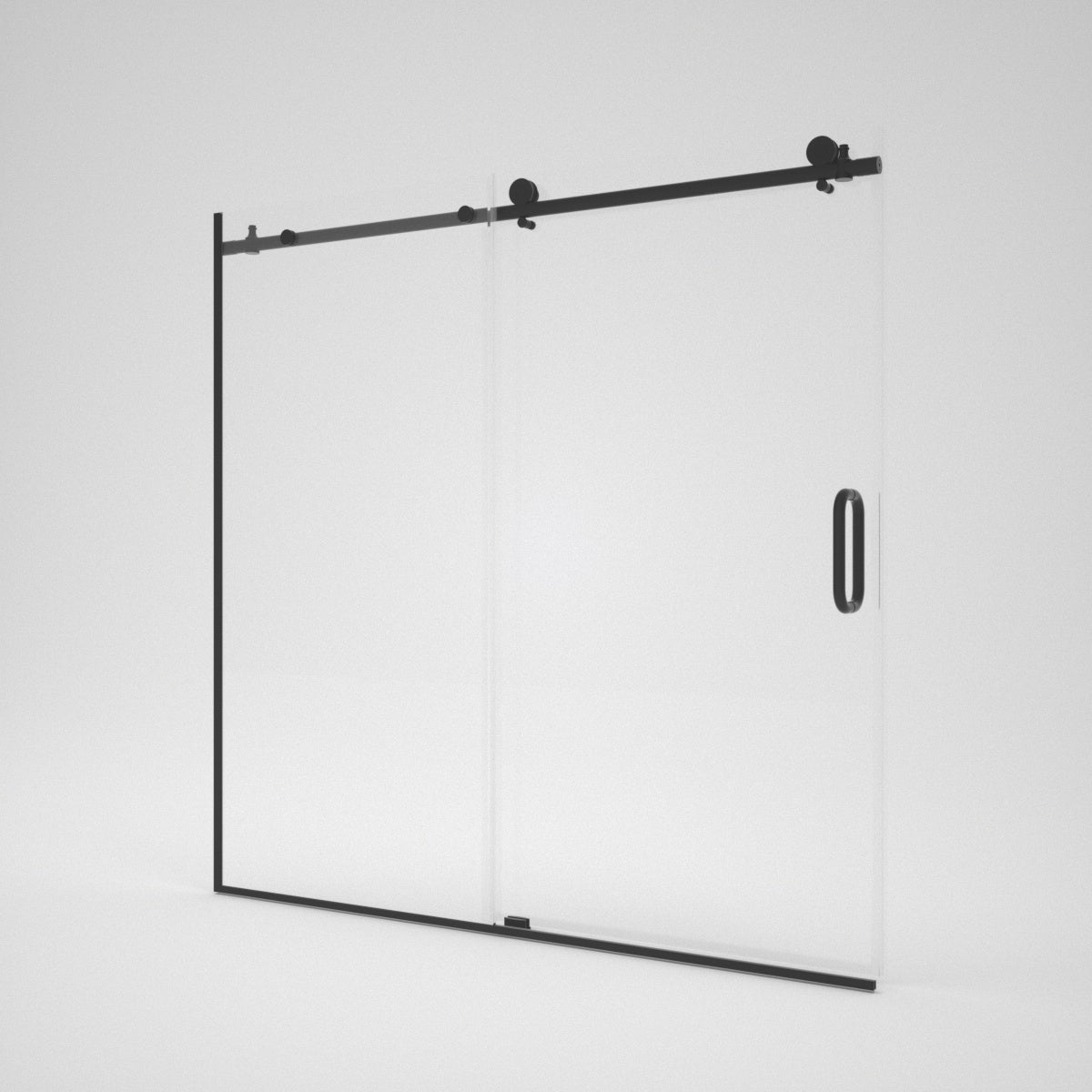 Niveal Glitter 60 in. W x 60 in. H Sliding Semi Frameless Tub Door with Clear Glass Matte Black MB_3ae012e6-bc48-4909-86e0-0724d870eb79