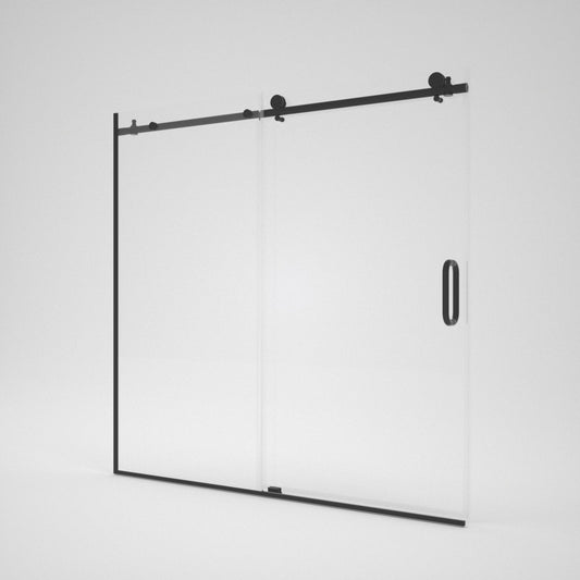 Niveal Glitter 60 in. W x 60 in. H Sliding Semi Frameless Tub Door with Clear Glass Matte Black MB_3ae012e6-bc48-4909-86e0-0724d870eb79
