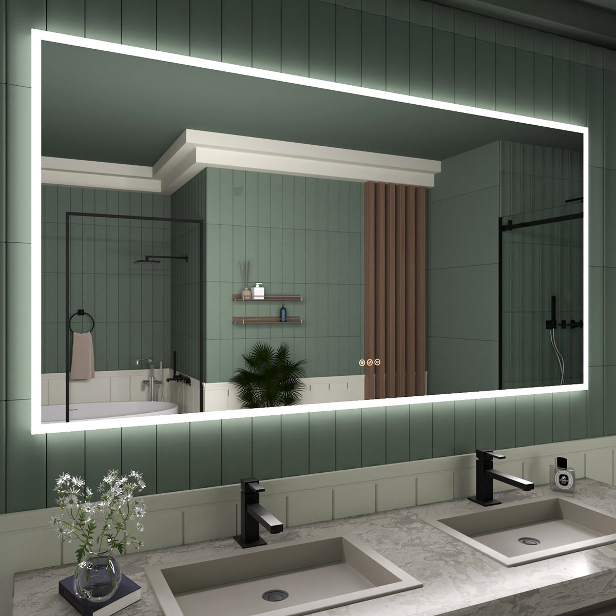 TaiMei LED Bathroom Vanity Mirror Anti-Fog Brightness Adjustable High-Definition ETL Certified MC04-7236-02