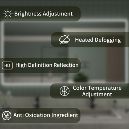 TaiMei LED Bathroom Vanity Mirror Anti-Fog Brightness Adjustable High-Definition ETL Certified MC04-7236-03