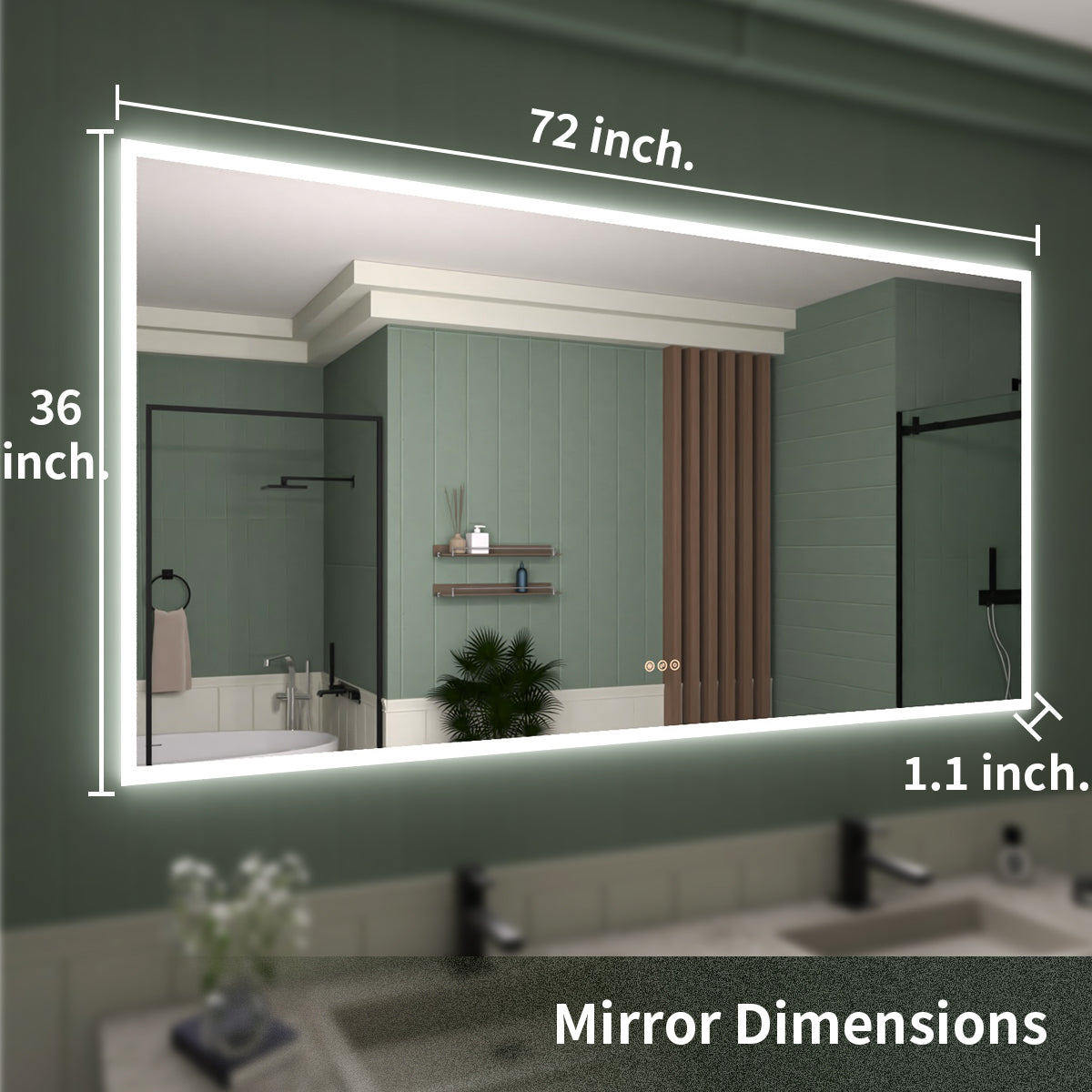 TaiMei LED Bathroom Vanity Mirror Anti-Fog Brightness Adjustable High-Definition ETL Certified MC04-7236-04