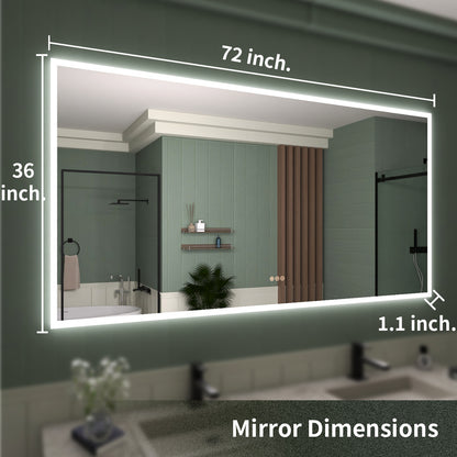 TaiMei LED Bathroom Vanity Mirror Anti-Fog Brightness Adjustable High-Definition ETL Certified MC04-7236-04