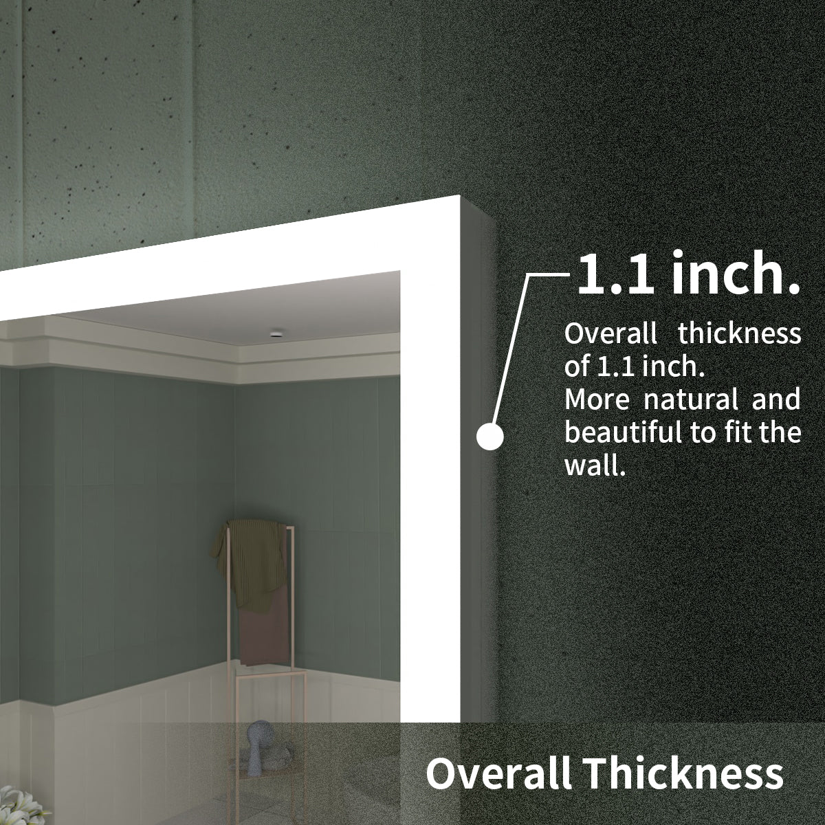 TaiMei LED Bathroom Vanity Mirror Anti-Fog Brightness Adjustable High-Definition ETL Certified MC04-7236-05