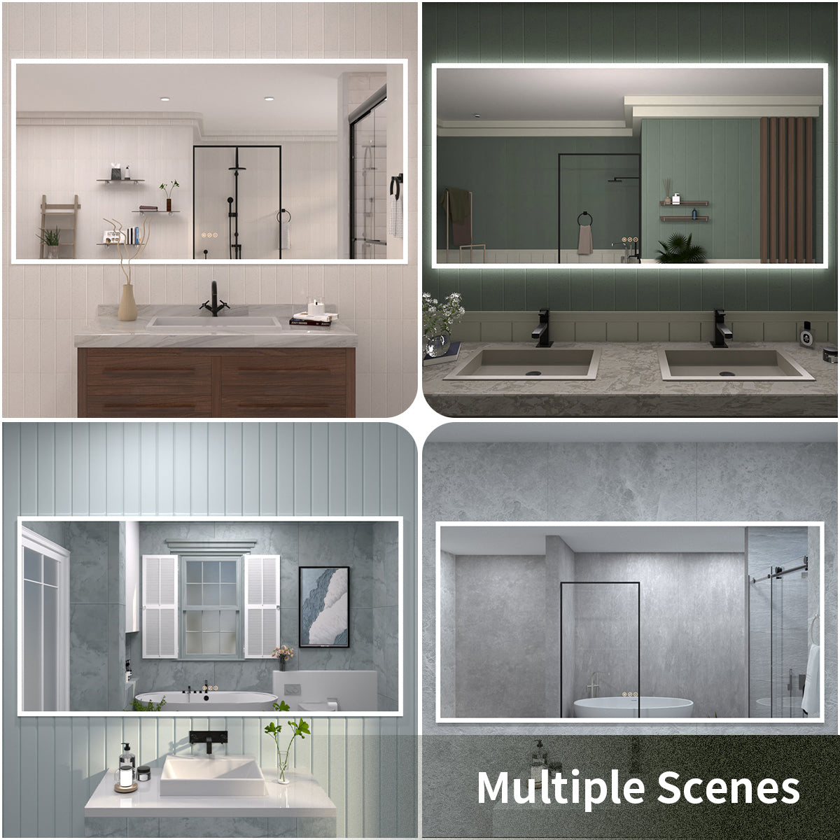 TaiMei LED Bathroom Vanity Mirror Anti-Fog Brightness Adjustable High-Definition ETL Certified MC04-7236-12